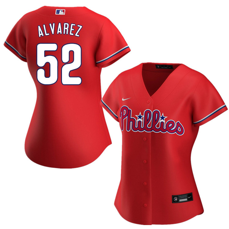 Nike Women #52 Jose Alvarez Philadelphia Phillies Baseball Jerseys Sale-Red